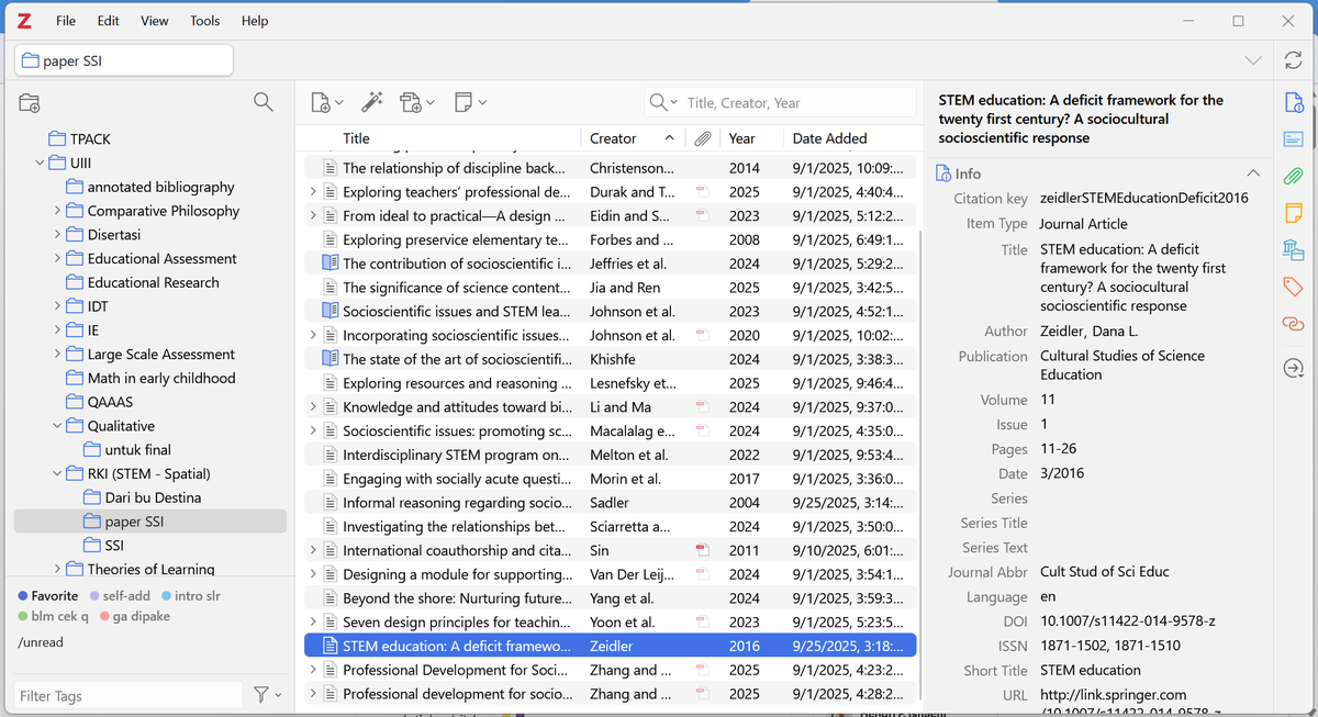 munikma's tweet photo. sebuah peningkatan dari update Zotero, bisa langsung menyarankan sitasi ke Word dari yang sedang kita pilih di Library 👍
#learn #tips https://t.co/y5Q6RF080F