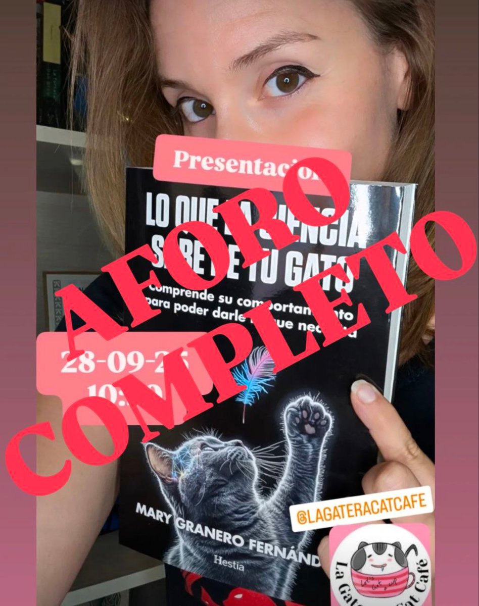 Me emociona anunciar que hemos completado aforo para la presentación del libro de este domingo, pero no te preocupes si no te pudiste inscribir...

HAREMOS OTRA PRESENTACIÓN EL 11 DE OCTUBRE en La Gatera Cat Café a las 10:30

Puedes inscribirte aquí: forms.gle/kPzKVBTMRyXVE6…