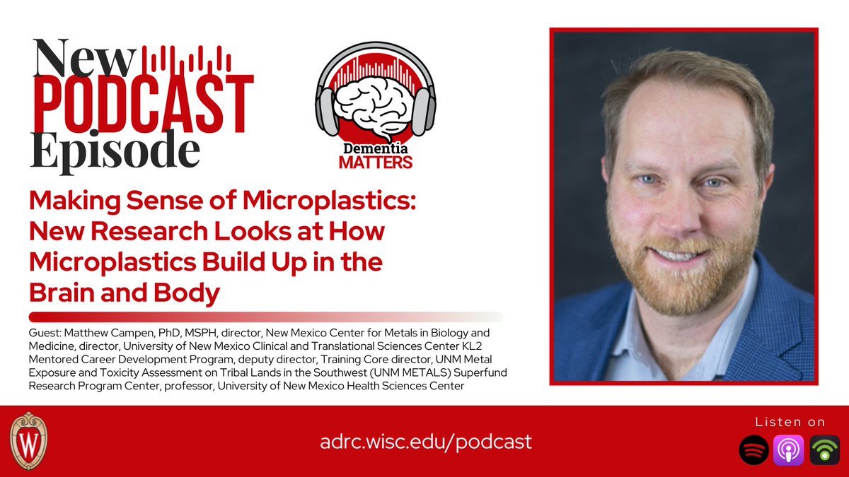 Microplastics are a growing concern in the field of environmental health, and their impact on the brain is only beginning to be understood. Dr. Matthew Campen joins #DementiaMatters to share his research on how these tiny particles accumulate in the brain and more. Listen 🎧