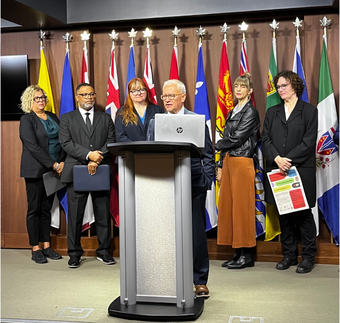 At a press conference on Parliament Hill with other health advocates, Manuel Arango, VP, Policy &amp; Advocacy congratulated MPs and Senators for passing historic pharmacare legislation last year and urged the federal government to finalize outstanding bilateral agreements.
