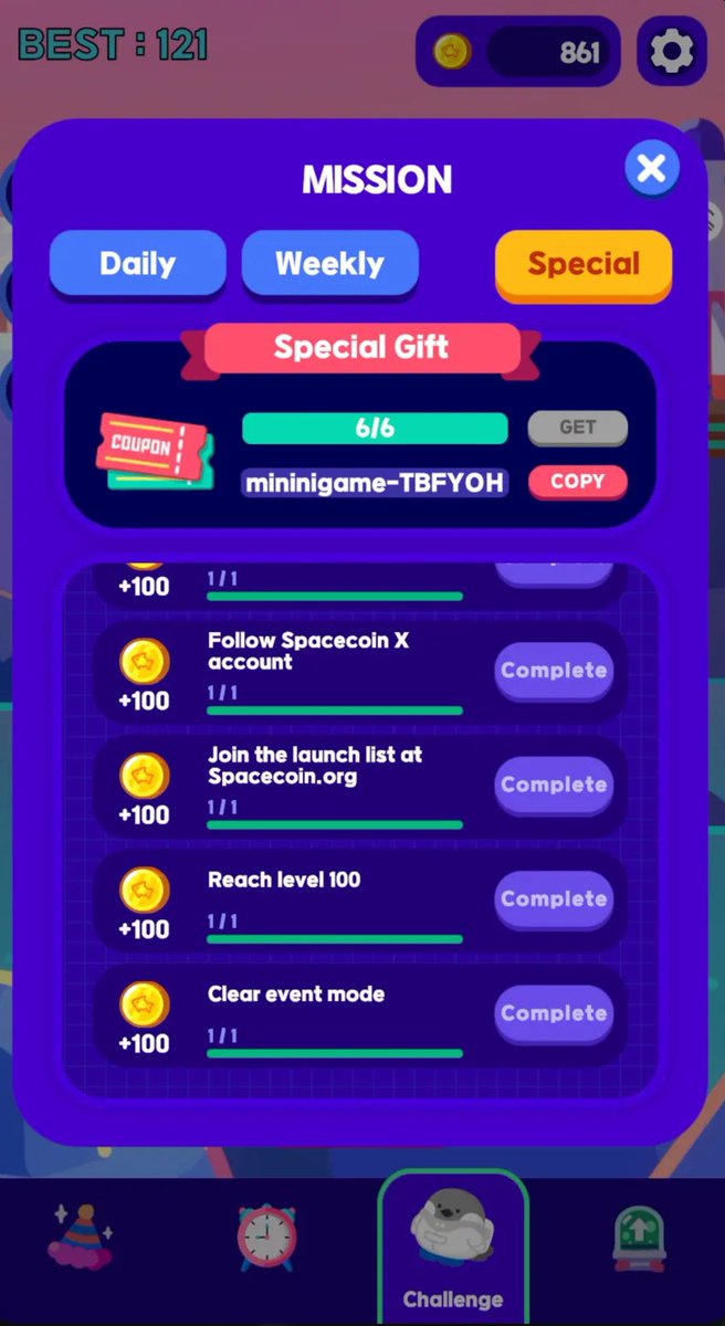 Creditcoin's tweet image. 4/ Step 3: Complete Special Missions 🎯

• Switch to the Special tab
• Complete all tasks
• Click GET to generate and copy your unique event code!