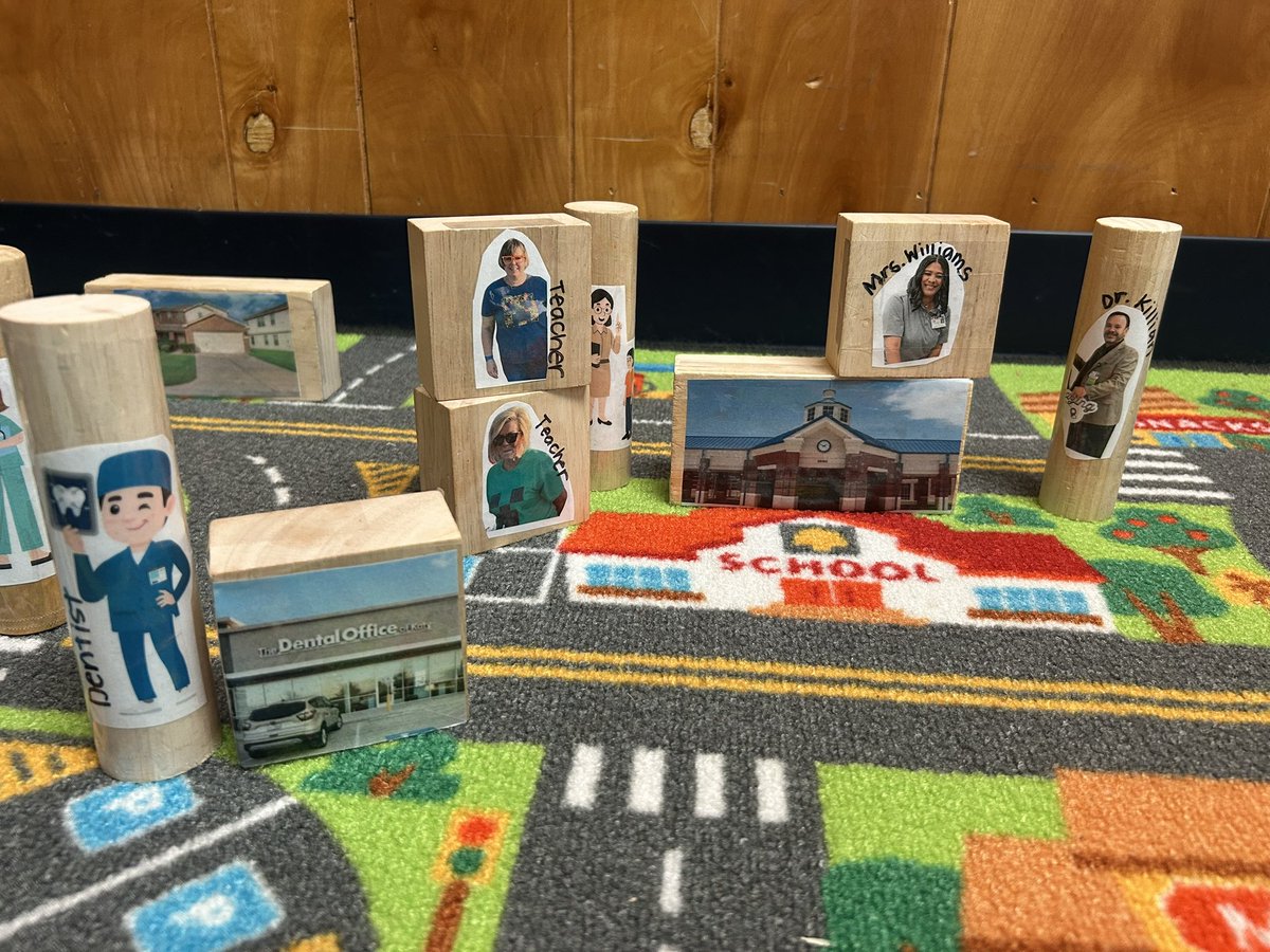 ADuffyEducator's tweet image. The word of the week “help” has lead us to learning about people and places that help our community. Adding in these special blocks that represent our very own community helpers has been a hit! @duryeaschool #pathtoamazing #CFISDspirit