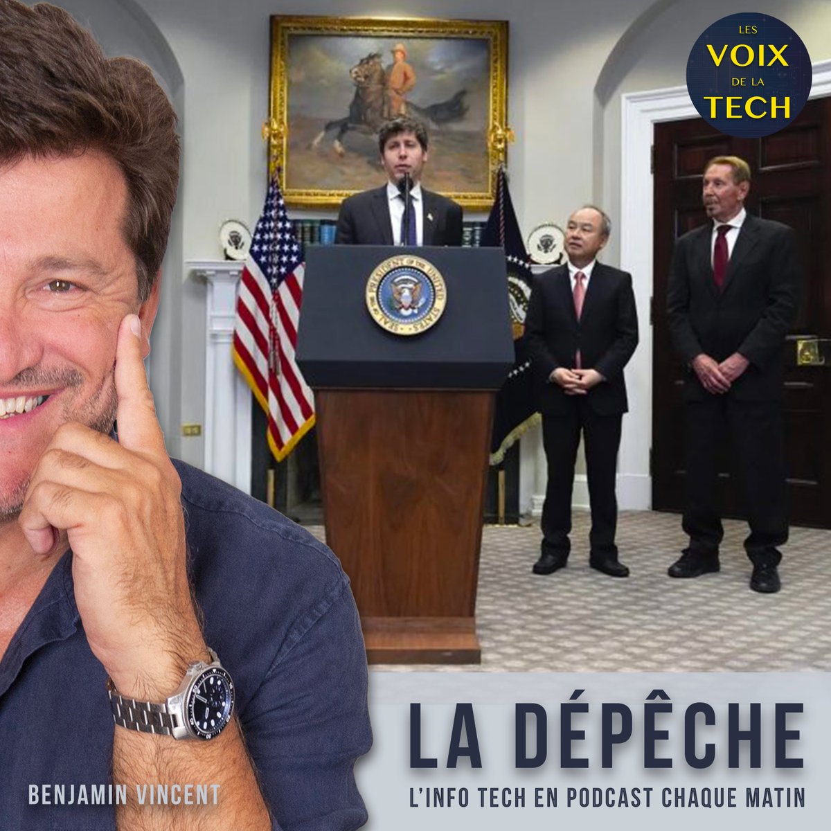 benjaminvincent's tweet image. 💵💶 500, 109, 300, 100 : à quoi correspondent ces nombres ? À des annonces de 2025, en centaines de milliards (de $ et €), dans le secteur de l&apos;#IA.
🎧 Alors que le projet américain #Stargate avance et n&apos;est donc pas à l&apos;arrêt, c&apos;est mon sujet du jour dans “La dépêche“, format…