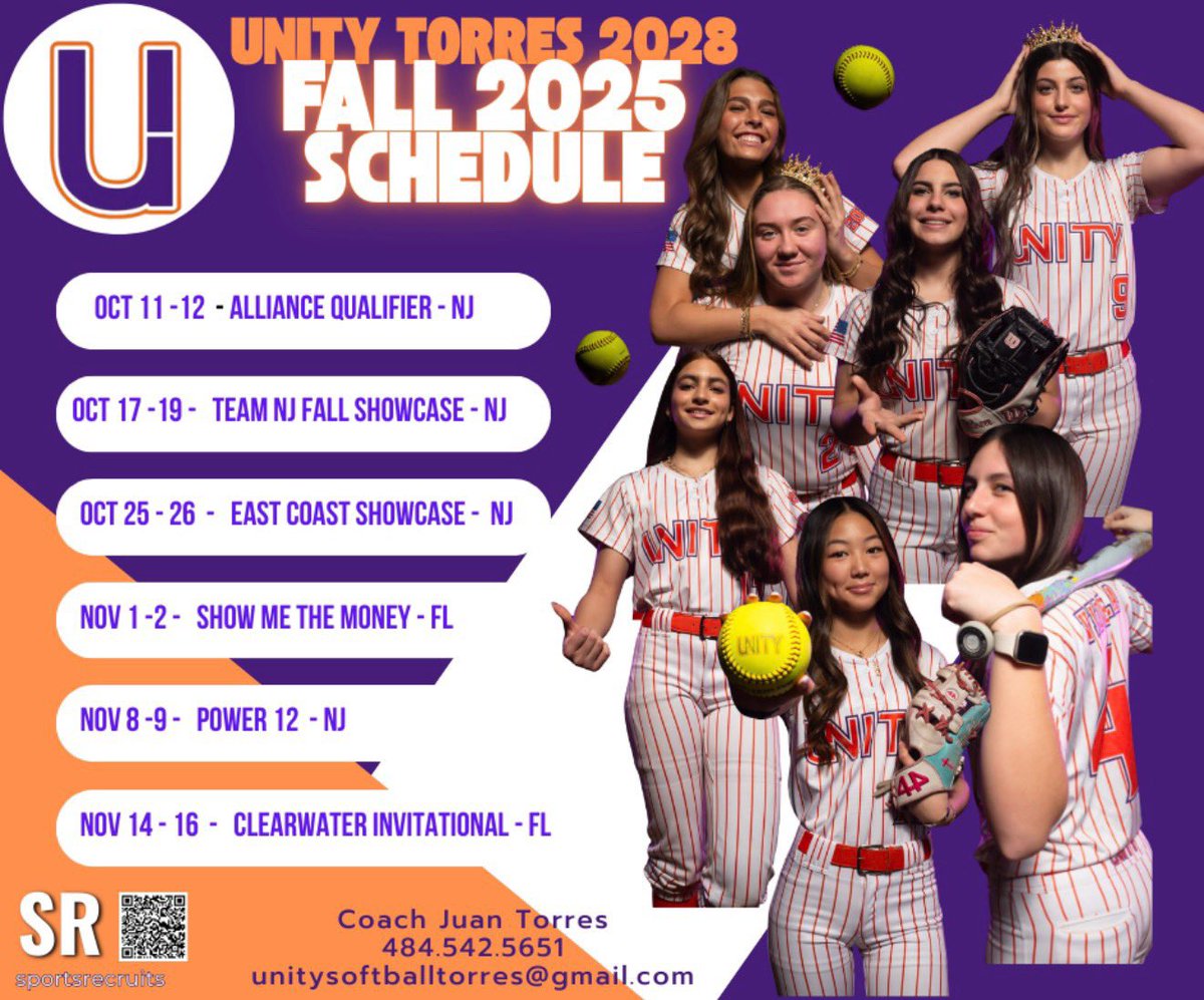 UnityTorres2028's tweet image. 💥🥎 UPDATED FALL SCHEDULE 🥎💥 Check out our talented 2028 Team 🥎💥💪👀 @SBRRetweets @ImpactRetweets @TopPreps @TOP_D1RECRUITS @D1Softball @EC_Recruit @CoastRecruits @ALLNJSoftball @SoftballDown @ExtraInningSB @LineDsoftball