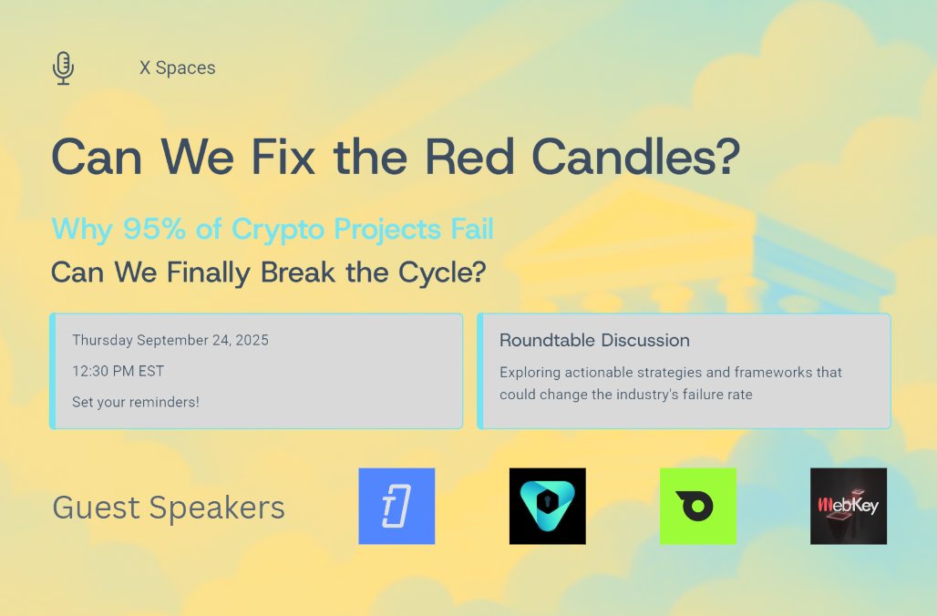 OlympusX - X Space Roundtable

Can We Fix the Red Candles? Why 95% of Crypto Projects Fail &amp; Can We Finally Break the Cycle?

🗓️Thursday September 24, 2025
🕒12:30 PM EST
🔔Set your reminders!

<a href="/tectumsocial/">Tectum</a> 
<a href="/DataVLTAI/">DataVLT</a> 
<a href="/WebKey01/">WebKey</a>
<a href="/Oone_World/">OONE.WORLD</a>