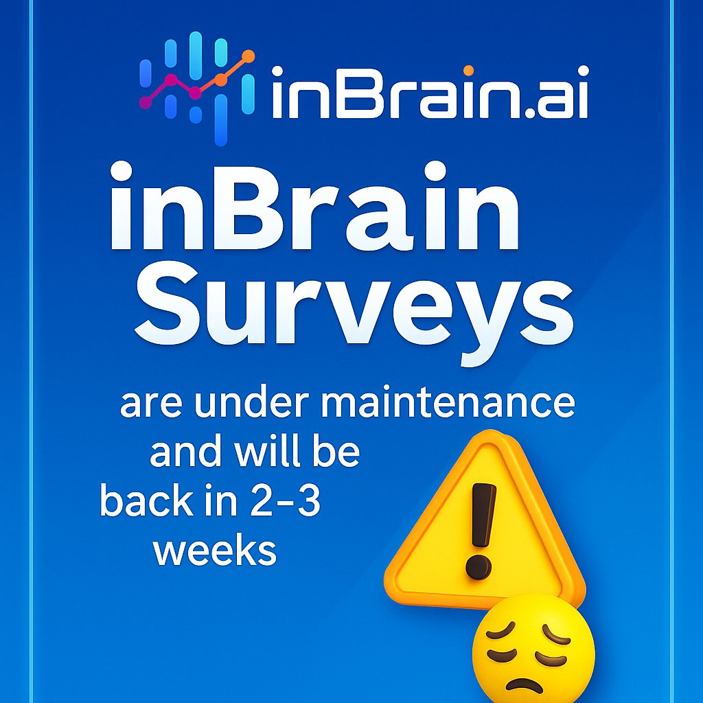 Inbrain Surveys Are Under Maintenance For 2-3 Weeks, Or Until Notified By Us!

Thanks for your understanding!