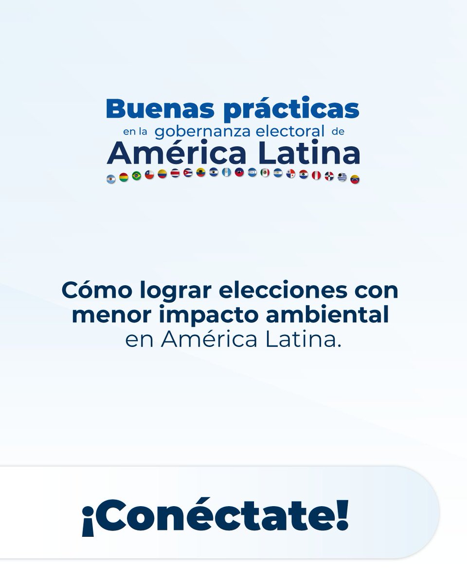 La democracia también puede ser sostenible 🌎🌿. 

Este 🗓29 de septiembre hablaremos sobre cómo innovar en los procesos electorales de América Latina con una visión responsable con el planeta.

📲 Súmate a la conversación y conoce experiencias que están marcando cambios reales.