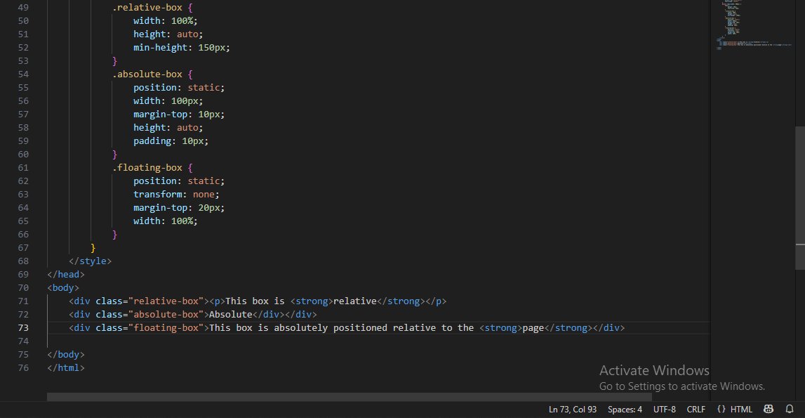 Xetron01's tweet image. Day 16/30:
#30DaysofCodeChallenge
I built a simple page using relative and absolute positioning, then added a media query so the layout adapts on screens below 600px. Learned how media queries make designs responsive across devices.
Checkout the Mobile and PC screen