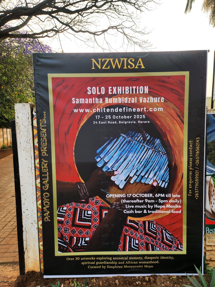 It’s beginning to feel real! 💗

Join me on 17 October for the opening of NZWISA, my debut solo exhibition at Dream Hous Studios, 24 East Road, Belgravia, Harare.

Curated by <a href="/pamoyogallery/">PAMOYO</a> 
With music by <a href="/HopeMasike/">HOPE MASIKE</a>