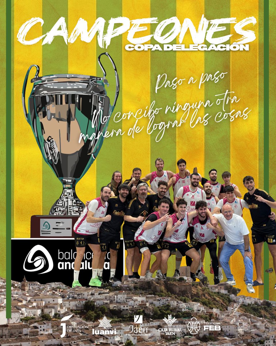 🏆 Campeones de Copa Delegación 

💛 ¡Somos campeones tras el esfuerzo imperial de nuestro equipo!

💪 “𝗣𝗮𝘀𝗼 𝗮 𝗽𝗮𝘀𝗼, 𝗻𝗼 𝗰𝗼𝗻𝗰𝗶𝗯𝗼 𝗻𝗶𝗻𝗴𝘂𝗻𝗮 𝗼𝘁𝗿𝗮 𝗺𝗮𝗻𝗲𝗿𝗮 𝗱𝗲 𝗹𝗼𝗴𝗿𝗮𝗿 𝗹𝗮𝘀 𝗰𝗼𝘀𝗮𝘀.”

#SomosJaén💛