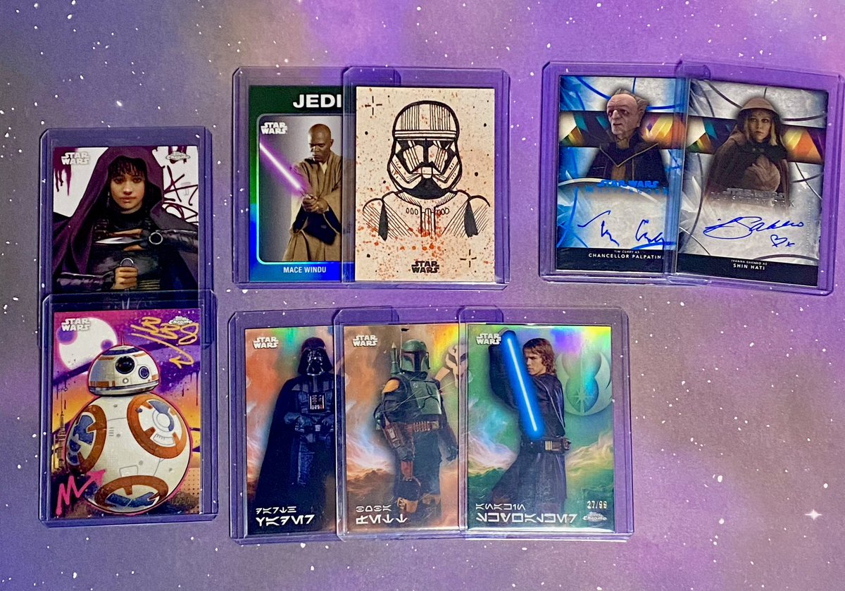 💫 Star Wars Sale💫

We’re back and ready to go with another Star Wars Stack Sale! 

✅ Galaxy, Autos, Sketches, #’ed
🗓️ Sept 26th-27th
⏰ 9pm est both nights 

🆓 Repost for a chance at a $10 stack credit! Tags also appreciated 💜
#JBMSWstacks