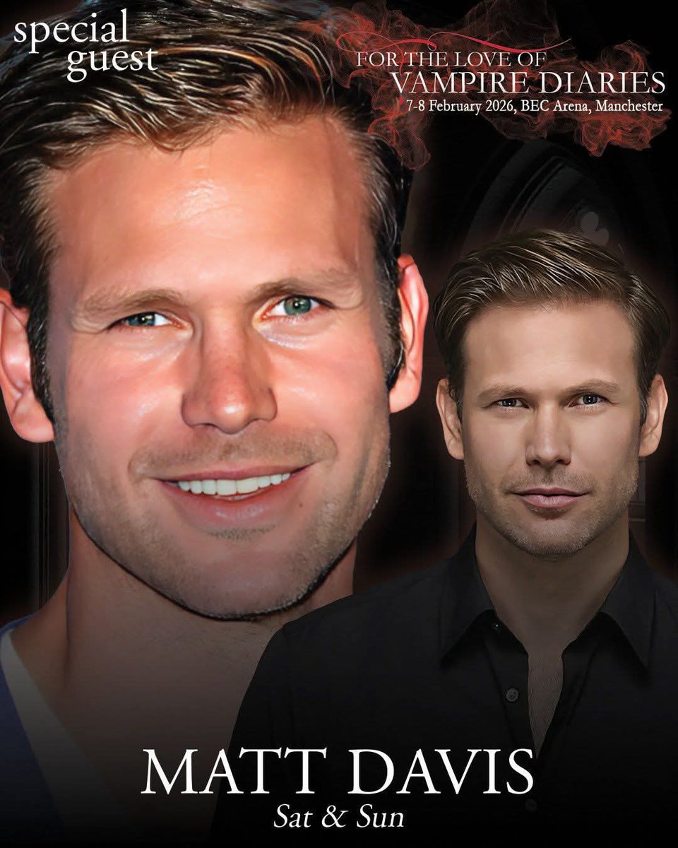 EuroConNet's tweet image. GUEST  ANNOUNCEMENT 

#ForTheLoveOfVampireDiaries #MonopolyEvents #MattDavis 

7-8 February, 2026
Manchester,  UK 

ticketquarter.co.uk/Online/seatSel…