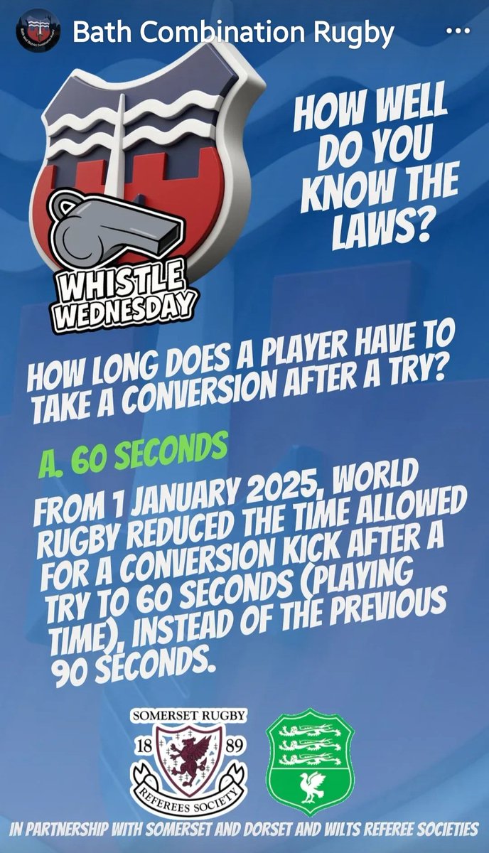 BathCombination's tweet image. Here is your answer to our new "Whistle Wednesday" feature in partnership with @SomerRugbyRefs and @dandwrefs