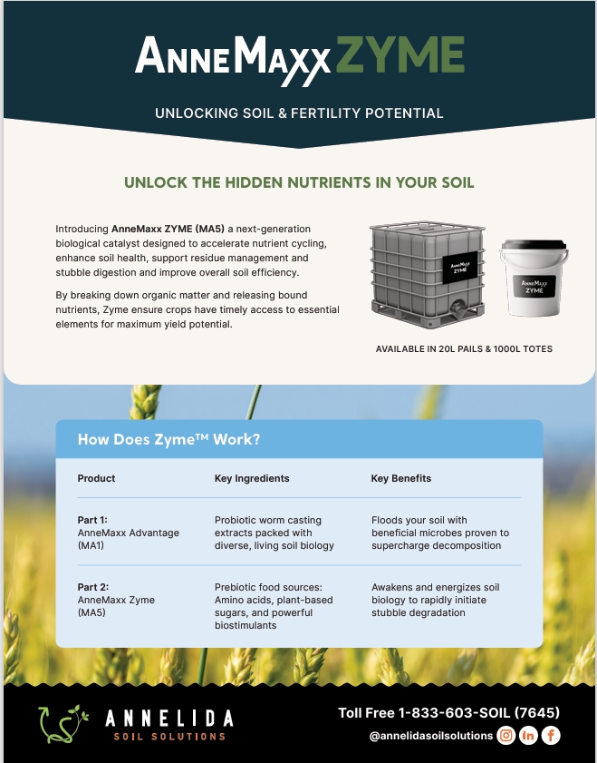 JohnstonsGrain's tweet photo. Are you ready re-invigorate your soil biology this winter?
Apply ZYME + Annemaxx (MA1) this fall to decompose residues, unlock nutrients & boost spring growth. 🌱❄️
#SoilHealth #Biologicals #FallFarming #RegenerativeAg #ZYME https://t.co/dgUAAilYGe