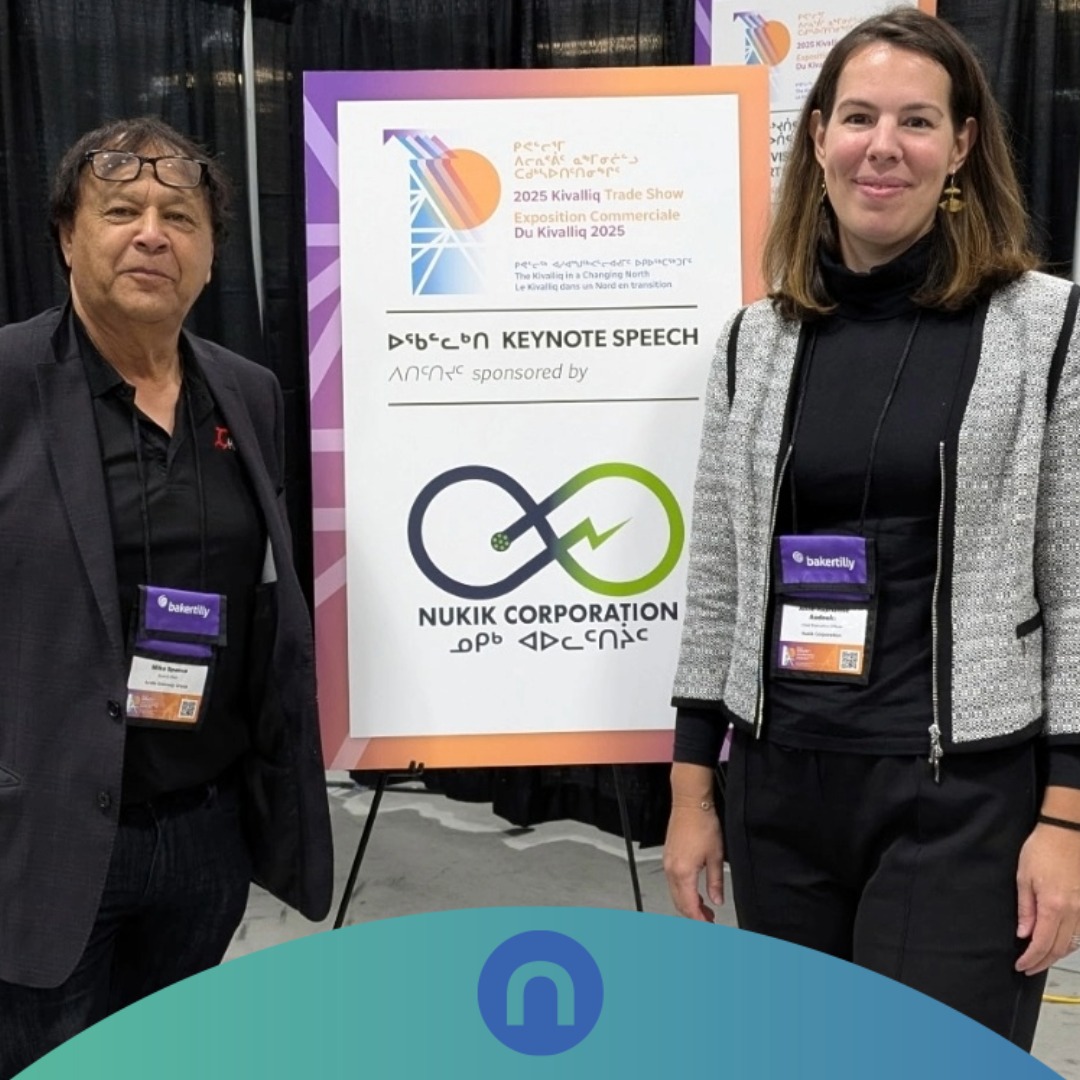 NukikCorp's tweet photo. Anne-Raphaëlle Audouin, CEO of Nukik Corporation, and Mike Spence, Mayor of Churchill and Chair of Arctic Gateway Group, participated in a panel discussion on "The Changing Northern Economy" at the 2025 Kivalliq Trade Show. 

The Kivalliq Hydro-Fibre Link will create a strategic economic and energy corridor between Manitoba and Nunavut that will support further growth of the Port of Churchill and broader northern economic opportunities.

#kivalliq #nunavut #khfl