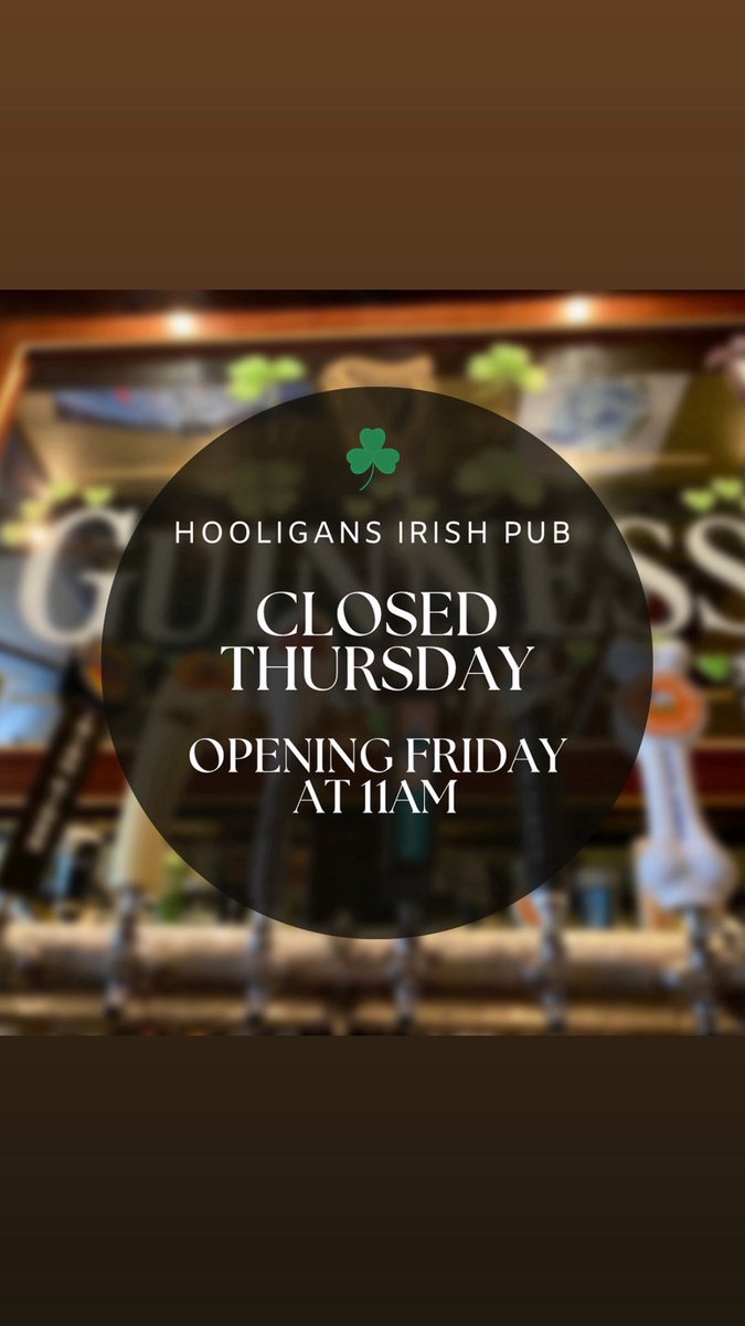 hooliganspib's tweet photo. Hooligans Update: We’ll be closed this Thursday, but reopening Friday at 11:00 AM. See you then!

#PIB #PutinBay #LakeErie #Ohio #LakeLiving #IrishPub #Slainte #FamilyOwned #LakeErieLiving https://t.co/9vltSoz2rq