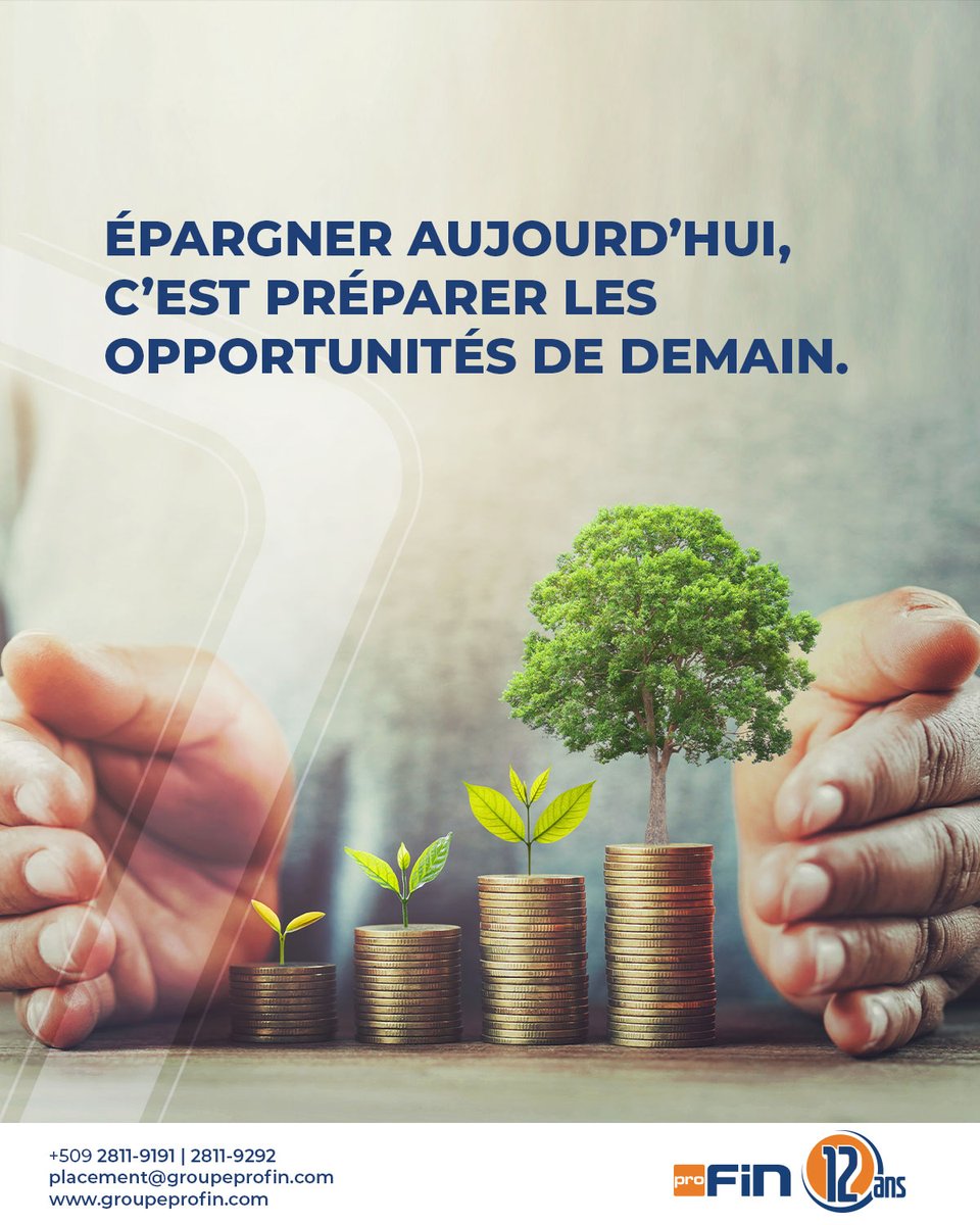 GroupeProFin's tweet image. Nous avons appris que l’épargne n’est pas une contrainte, mais une stratégie pour l’avenir. Mettre de côté régulièrement, même de petites sommes, c’est se donner la liberté de réaliser ses projets et de faire face aux imprévus avec sérénité.
#GroupeProFin #Autrement #YonLòtJan