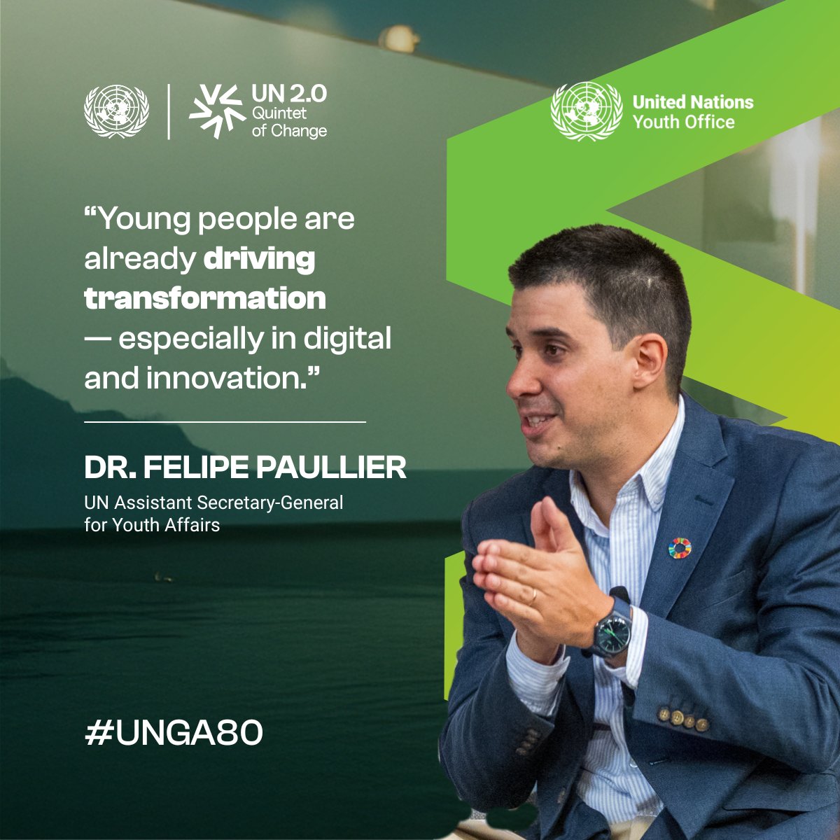 UNYouthAffairs's tweet photo. Earlier today, “The Future Is Ours to Build – a UN 2.0 Conversation” explored how the @UN is using digital tools, data &amp; innovation to shape a more inclusive, effective, and future-ready UN 🌱

🔗 View here: https://t.co/1XVdUlq6l3

#UN2point0 #YouthLead #UNGA80 https://t.co/Vjs6jgqzRJ