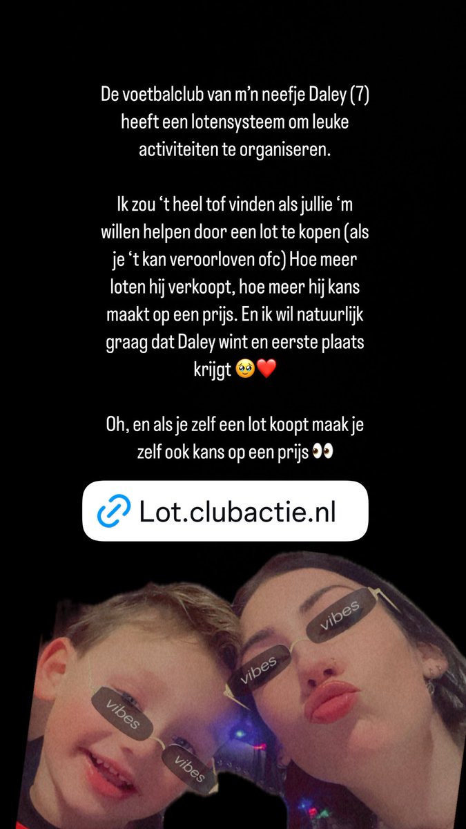 Helpen jullie m’n neefje mee winnen 🥹 haha