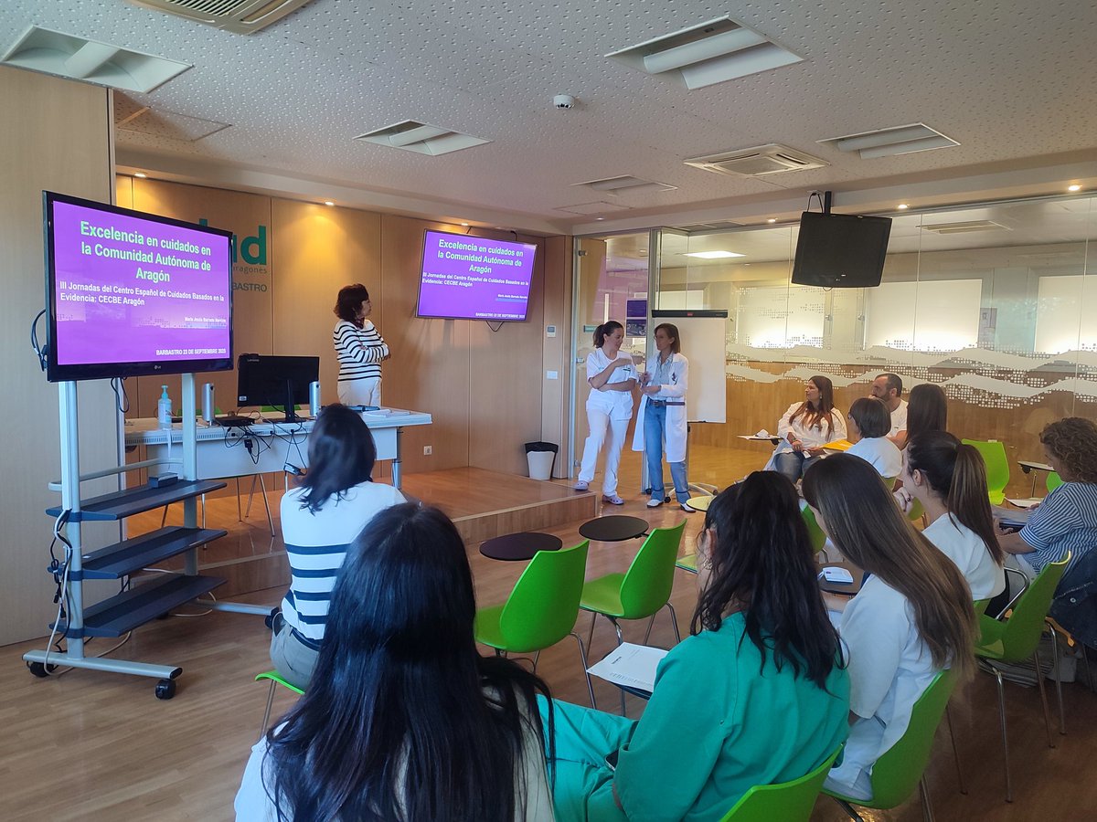 marnaldos's tweet photo. Hoy hemos celebrado en Barbastro el segundo taller de experiencias de implantación, organizado por la #DirecciónGeneraldeCuidadosyHumanización   y @CECBE_JBI Aragón, dentro de la programación del #BPSOSummit @RNAO. Una jornada de impulso a los cuidados basados en la evidencia. https://t.co/t1PwddZVd0
