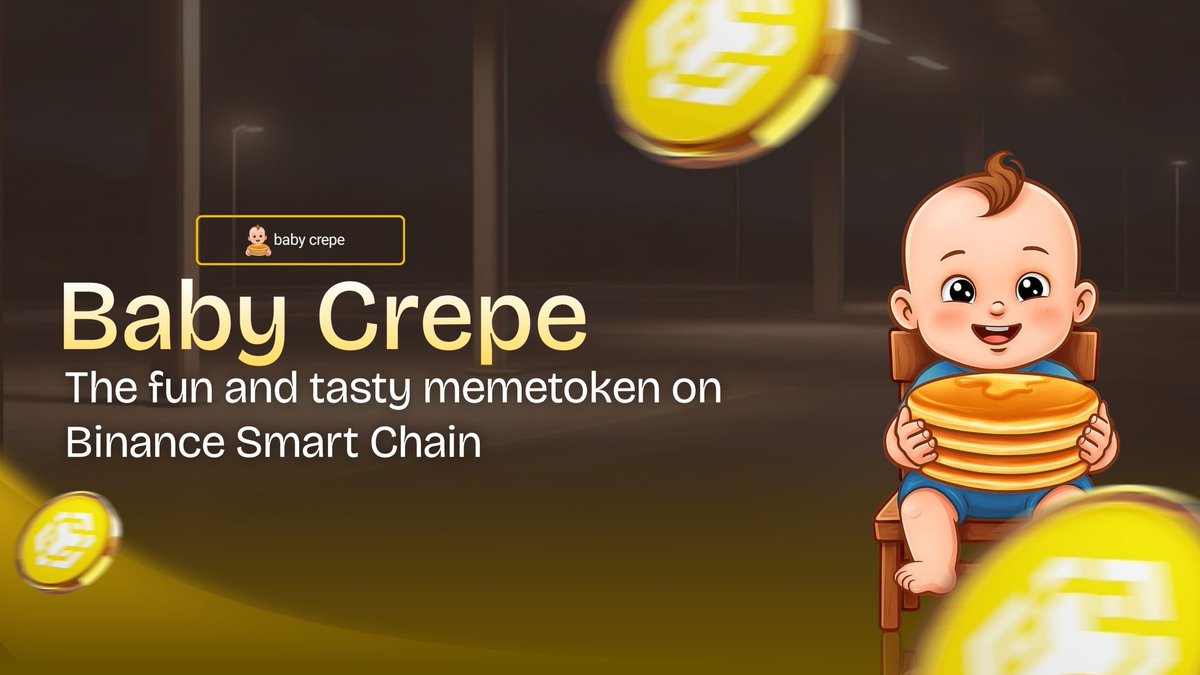 Process_on_web3's tweet image. A memecoin with taste.
What is?
Baby Crepe!!
it's here to serve something fresh and tasty.
Built on the Binance Smart Chain (BSC), Baby Crepe is a meme coin that blends humor, simplicity, and sustainability.
Baby Crepe is designed for fun.
$CREPE
@Babycrepe_…