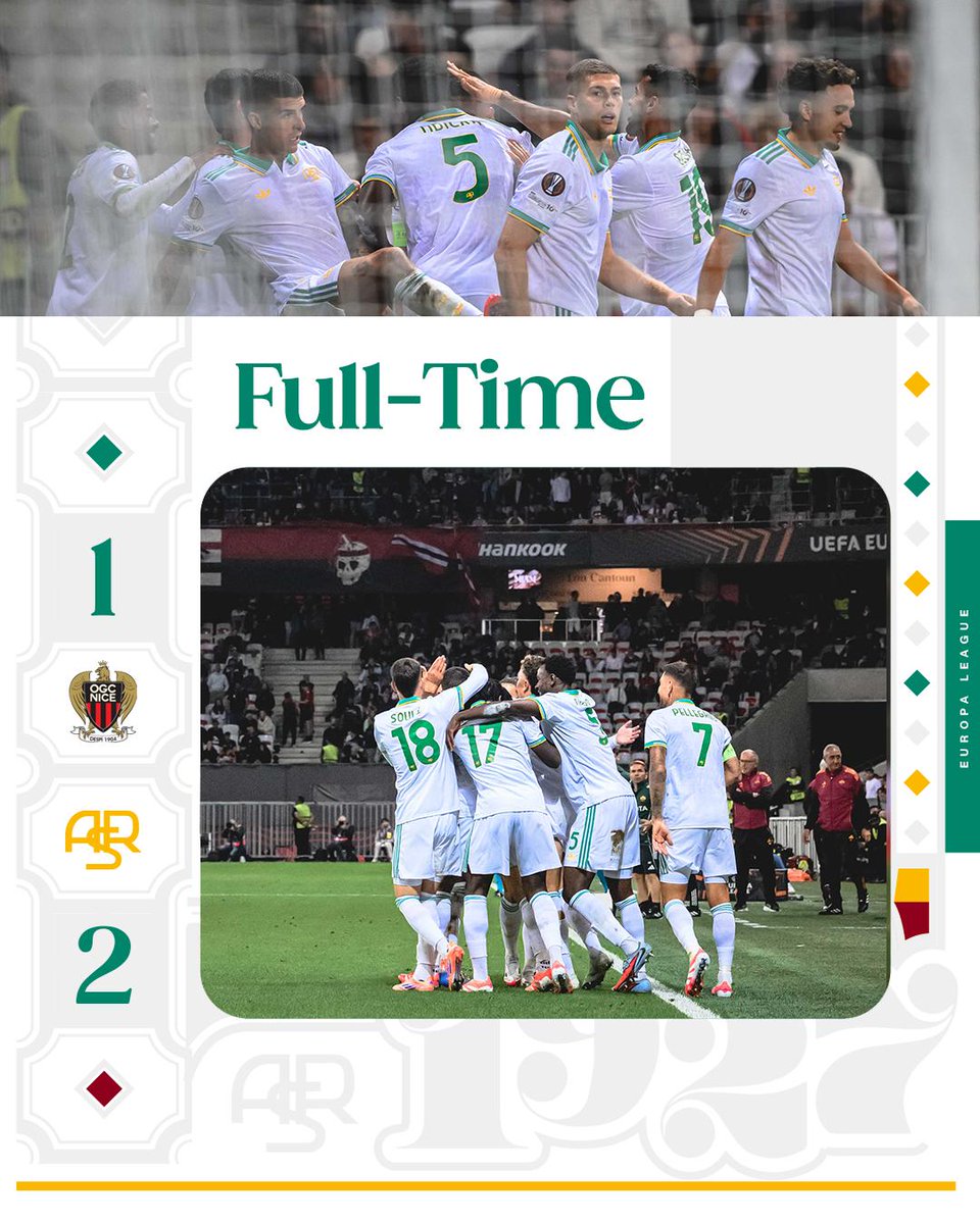 Vinciamo la prima partita della stagione in Europa 🇪🇺

Decidono le reti di Ndicka e Mancini nella ripresa 👌

#NiceRoma #UEL