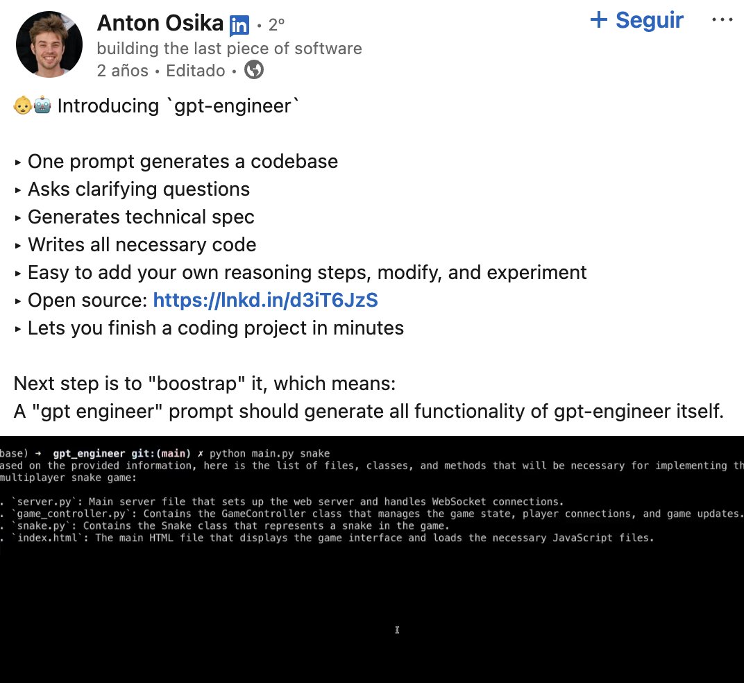 "To be frank, there's nothing groundbreaking about this"

A random person on <a href="/antonosika/">Anton Osika – eu/acc</a> post announcing gpt-engineer (<a href="/lovable_dev/">Lovable</a>'s v1)