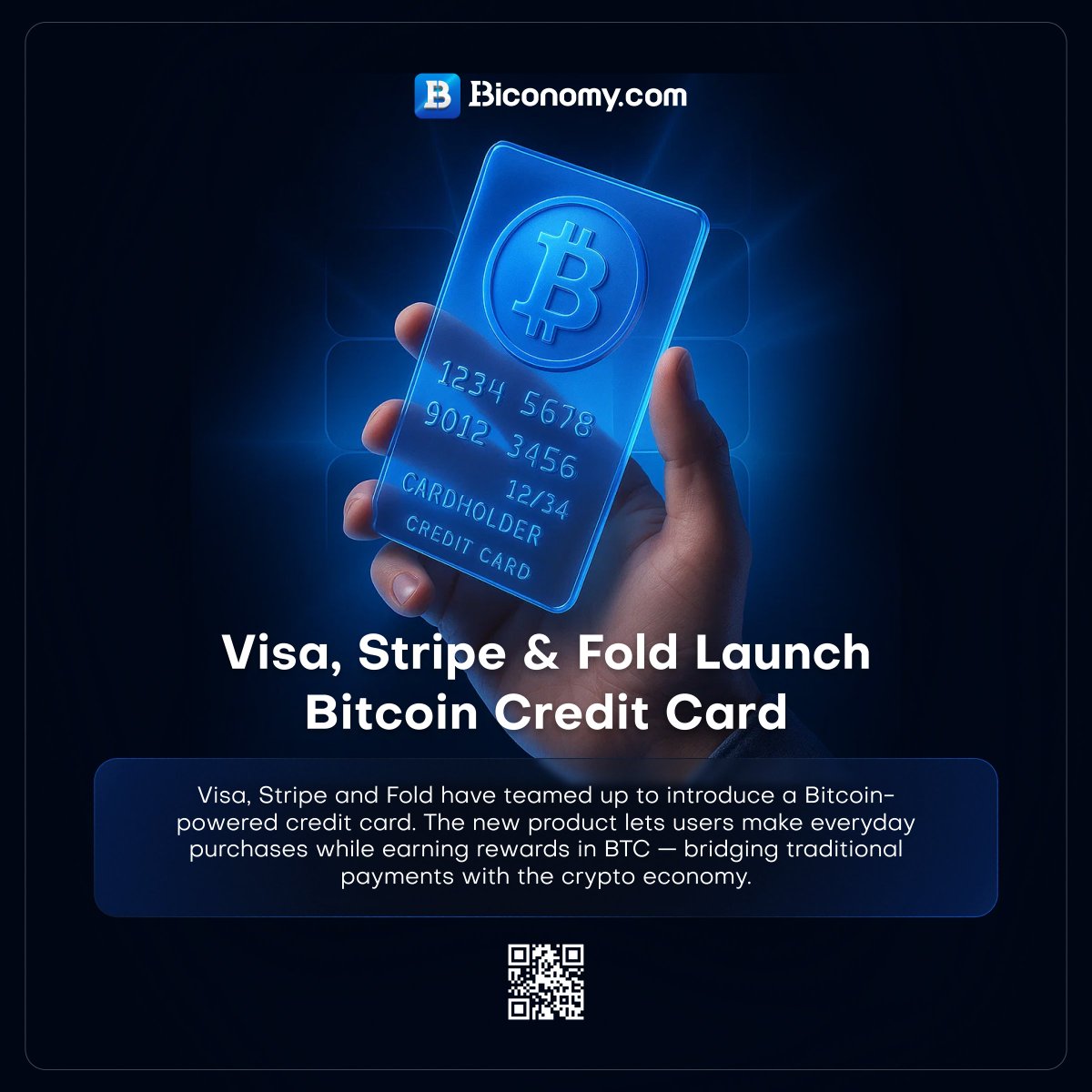 💳 Big News! Visa, Stripe & Fold team up to launch a Bitcoin-powered credit  card ⚡️ ✓ Shop anywhere Visa is accepted ✓ Earn rewards in $BTC ✓ Bridge  traditional payments with