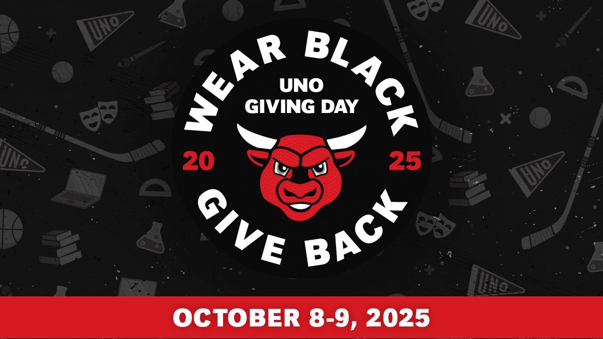 Mark your calendars. #WearBlackGiveBack returns for another 24 hours of Maverick giving on Oct. 8-9.

Learn more 👉 givingday.unomaha.edu or click the link in bio to give now🤘

#GoMavs