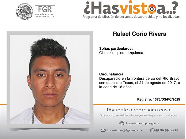 #Comparte, alguien puede tener algún dato que ayude a encontrarle o si conoces, #HasVistoA escribe al correo hasvistoa@pgr.gob.mx

¡Somos personas ayudando a otras personas! buff.ly/4dD7diW #Desaparecidos #Desaparecidas #HastaEncontrarte #México.

<a href="/FGRMexico/">FGR México</a>.
