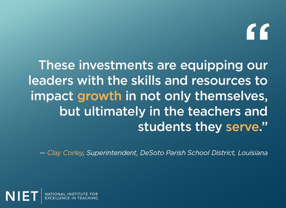 NIETteach's tweet image. Creating a foundation for success with Instructional Leadership Teams. 📚

NIET partner @DesotoParish is continuously advancing growth and improvement through instructional leadership teams and teacher collaboration.

📝 Read more here: bit.ly/4694dKb 

#NIET2025