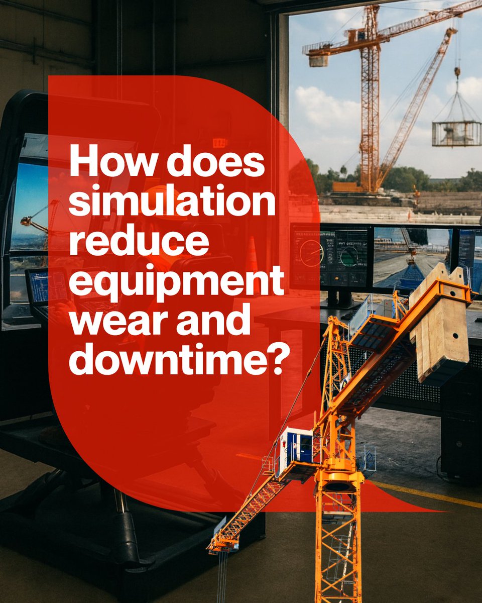 GlobalSimInc's tweet photo. Early reps belong in the simulator. Fewer novice hours on real machines = less wear, fewer breakdowns, more uptime for revenue work. #SimulationTraining #OperatorEfficiency https://t.co/lL8v9qbZgD