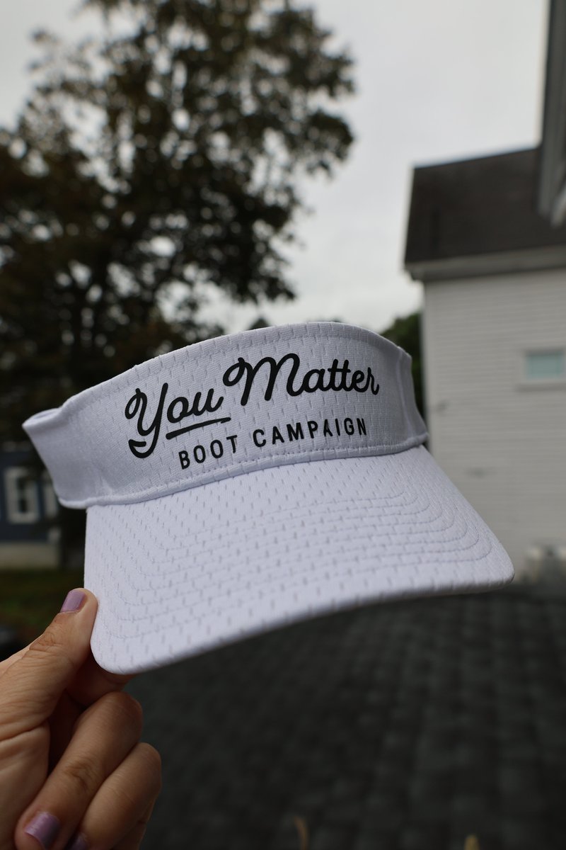 BootCampaign's tweet image. Whether poolside or playing pickleball, a visor is always a good choice - especially when it has a positive message!
100% of funds raised from the YOU MATTER collection supports Veterans seeking care and treatment they need and deserve. 
shop.bootcampaign.org/collections/yo…