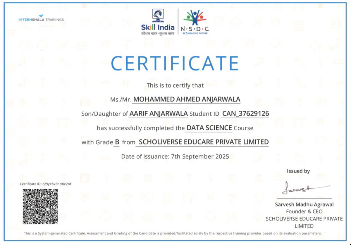 CodeRipperKing6's tweet image. Just completed certifications in Data Science with AI &amp;amp; Data Science Fundamentals 🚀📊
From ML to Predictive Analytics — one step closer to building smarter solutions with AI 💡🔥

#DataScience #AI #MachineLearning #Python #TechJourney #LifelongLearning