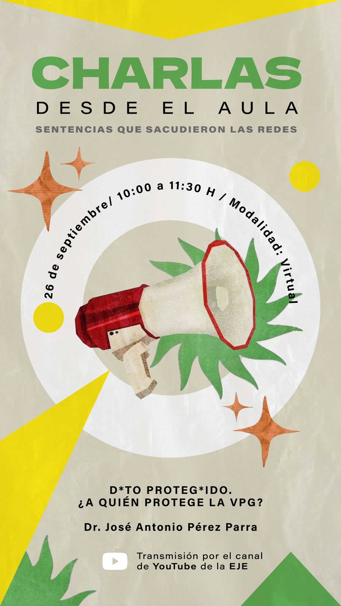 🚨 Caso #DatoProtegido: ¿libertad de expresión o violencia política de género?

Acompaña al Dr. José Antonio Pérez Parra (<a href="/JoseAntonioPPar/">Jose Antonio Pérez Parra</a>) en nuestras #CharlasDesdeElAula y únete a la reflexión.

📅 Regístrate aquí 👉 te.gob.mx/formulario/reg…
