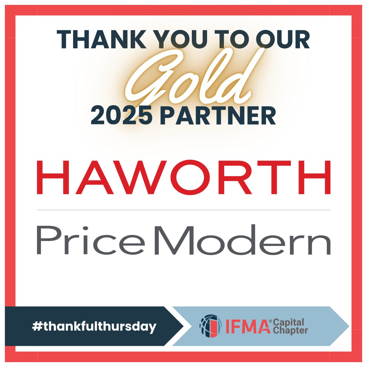 #ThankfulThursday shoutout goes to our Gold Partner, Haworth/Price Modern.

To learn more about Haworth/Price Modern, visit haworth.com or pricemodern.com

Thank you for your outstanding work!