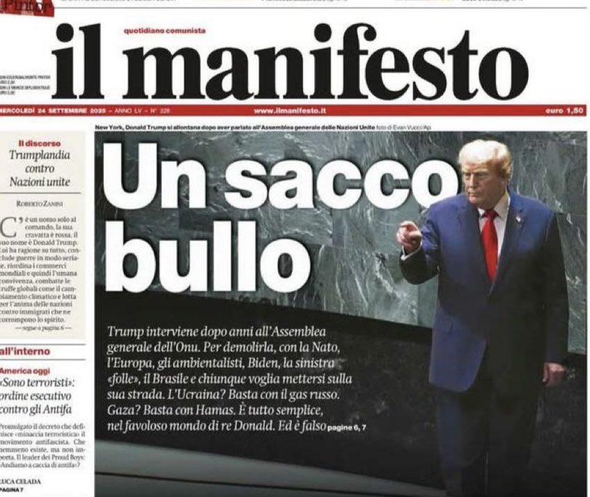 E fa ridere più di #Verdone. 
Come sempre, un titolo fulminante, come nella tradizione del #Manifesto