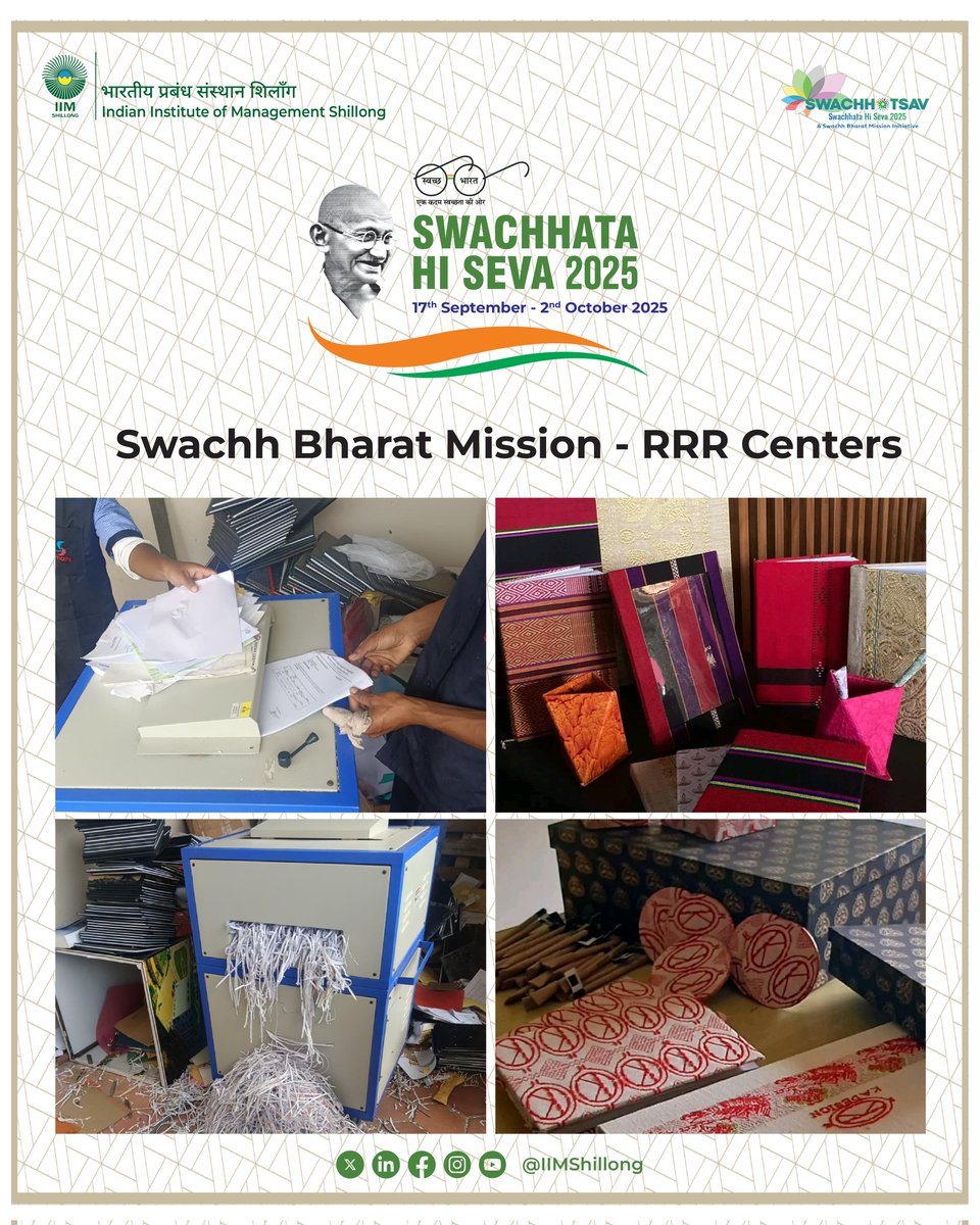 As part of Swachhata Hi Seva 2025, IIM Shillong has partnered with the Northeast Youth Forum, an NGO committed to recycling and eco-friendly initiatives, taking a step forward in promoting environmental responsibility and resource efficiency.

To drive this cause, a paper