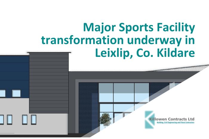 Killowen Contracts has been appointed main contractor for the €2.9m transformation and extension of Leixlip Amenities Sports Centre for Leixlip Amenities Group.

Read more killowencontracts.co.uk/major-sports-f…

Drone footage courtesy of #CDArchitects facebook.com/reel/148907504…