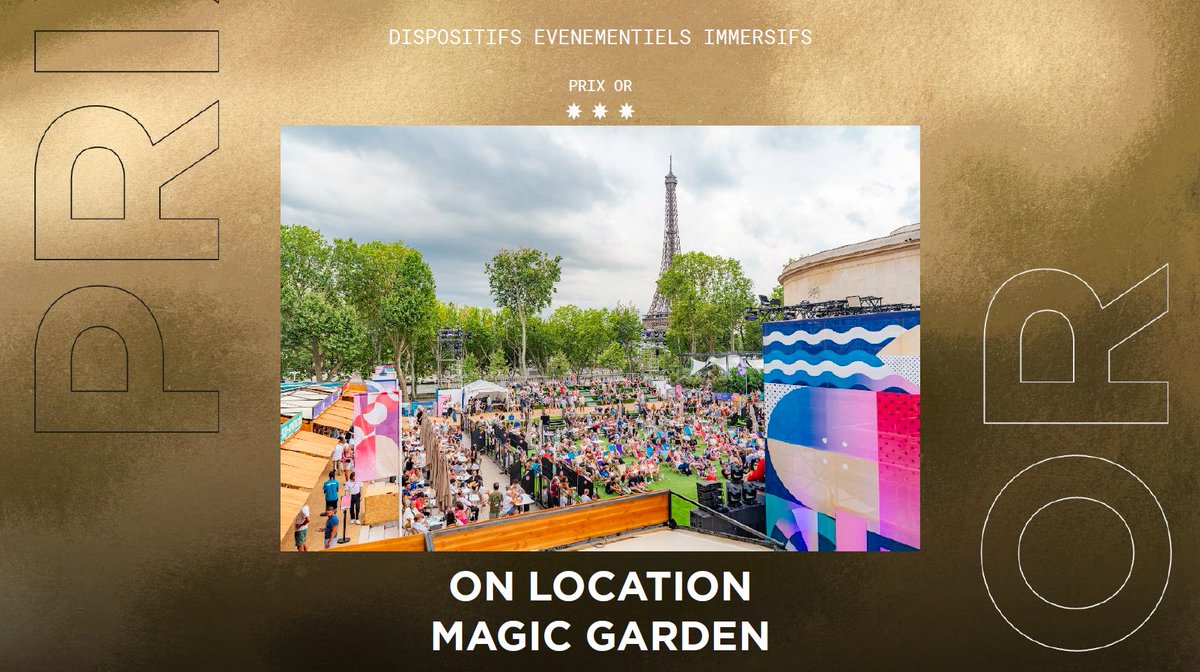 Strategies's tweet image. GP Stratégies de la Communication Evénementielle 2025 - Dispositifs évènementiels immersifs : un OR pour #OnLocation et l’agence #MagicGarden pour la réalisation « Clubhouse 24 ». Félicitations !

#gpstrat #Evenementiel