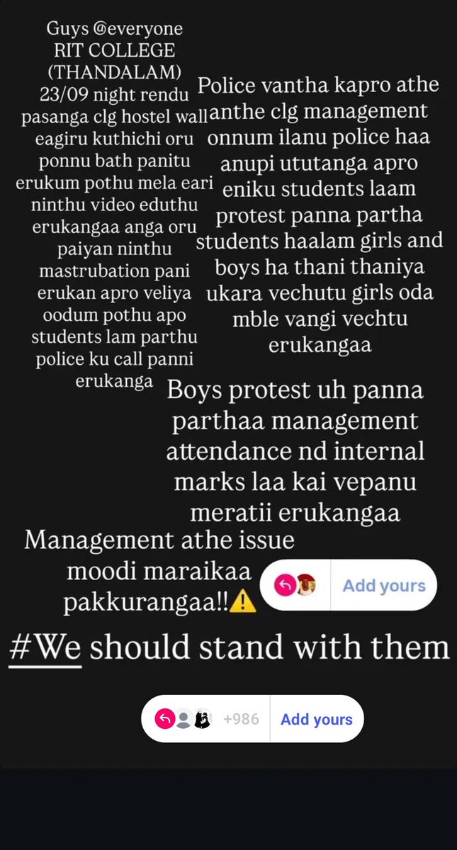. <a href="/tnpoliceoffl/">Tamil Nadu Police</a> <a href="/mkstalin/">M.K.Stalin - தமிழ்நாட்டை தலைகுனிய விடமாட்டேன்</a>
