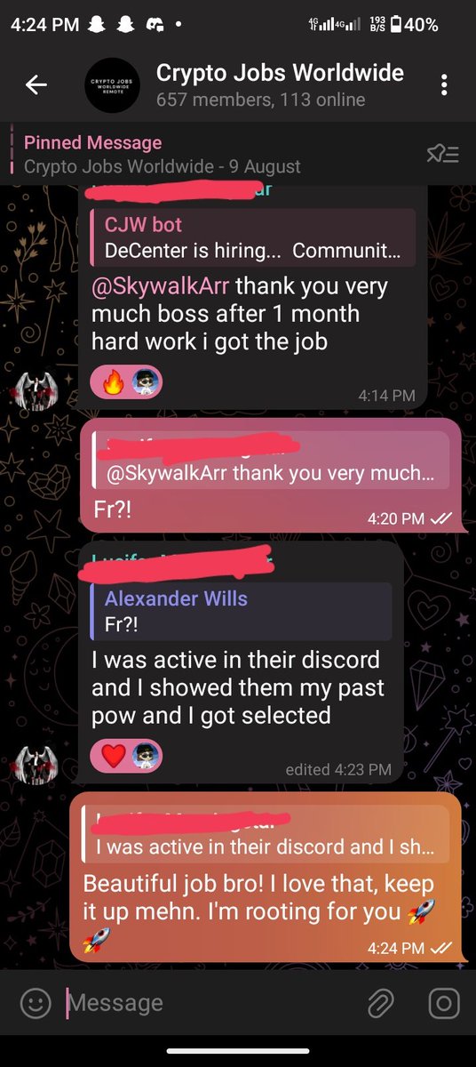 CryptoJobswww's tweet image. 💡 Another win from our community!
One of our members just landed a Community Manager role 🎉
I’m super proud and grateful to see the impact we’re making — this is exactly why we do what we do 💪
Onwards &amp;amp; upwards 🚀

#Web3Community  #CommunityManager #Impact #Growth #Web3Jobs