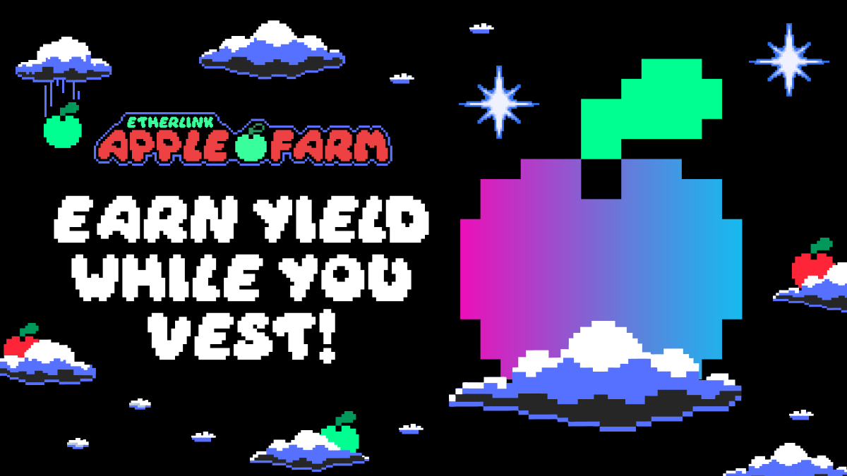 etherlink's tweet photo. 🍏🥩 Apple Farm rewards just levelled up → introducing applstXTZ

Starting 25 Sep, rewards won’t just vest… they’ll earn native yield while vesting 🤯

Don’t Just Vest - Earn 🧵 https://t.co/pDbqx9vwsR