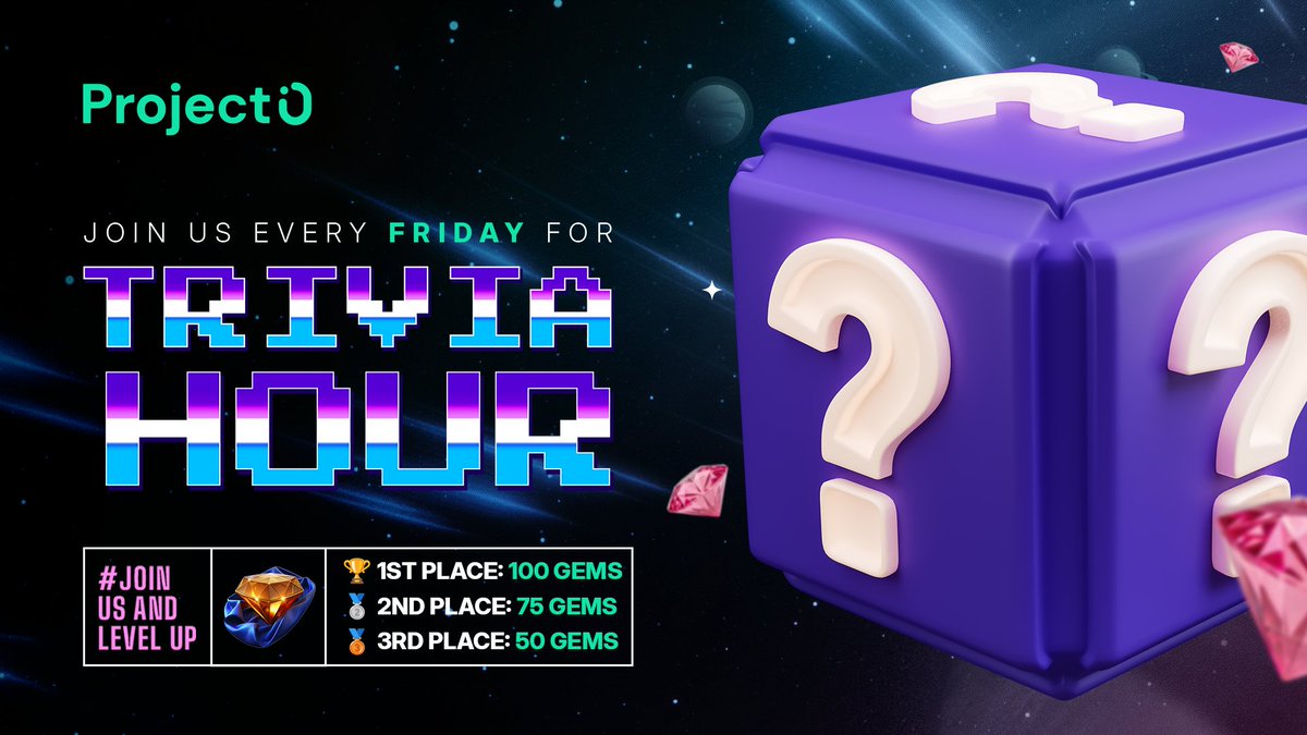 ProjectZeroIO's tweet image. 🔥 Sharpen your minds, Zero fam! 🧠
Every Friday, Project Zero Trivia Hour hits
@ 6:00 PM CET on our official Telegram channel
🚀Stakes are UP with a 225 Gems prize pool 💎
🏆 1st: 100 Gems
🥈 2nd: 75 Gems
🥉 3rd: 50 Gems
Answer fast & smart to top the leaderboard…