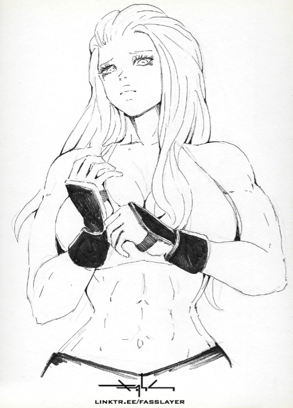 FASSLAYER's tweet image. Traditional ink illustration of a powerful fighter, displaying all the intensity and elegance of a warrior. Illustration part of my fighter girls artbook. Visit for more details:

deviantart.com/fasslayer/art/…

#femalefighter #strongwoman #fightercharacter #girldrawing #ocart