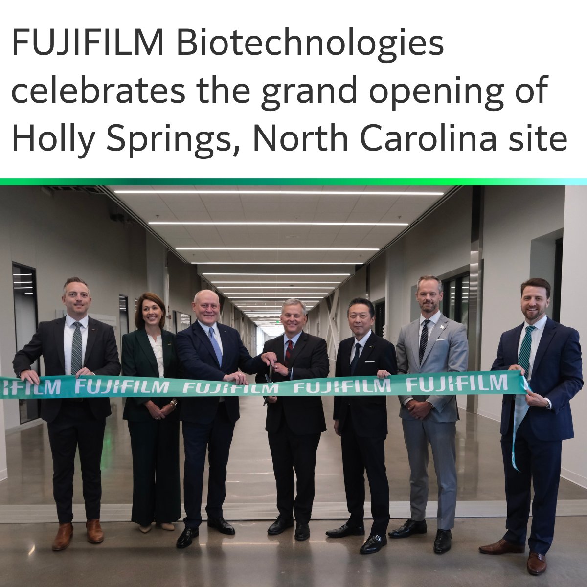 FUJIFILM Biotechnologies announces the opening of our Holly Springs, NC site, one of the largest commercial-scale cell culture biomanufacturing facilities in North America. 

Read more about this innovative new site here: fujifilmbiotechnologies.fujifilm.com/about/news/ope…

#CDMO #Biologics #Biopharma