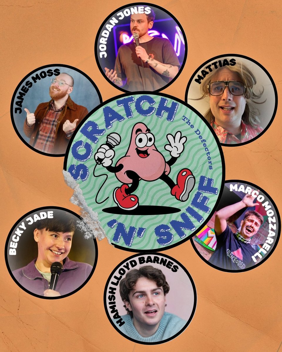 Scratch ‘n’ Sniff is back this October with a new lineup…and a new look!

We've got a set of six fantastic acts for you to get a whiff off as part of the <a href="/lambethfringe/">The Lambeth Fringe</a>!

Tickets: lambethfringe.com/events/the-def…

Sniffy designed by J'MOE DESIGN 
Poster design by Jack Darian Savage