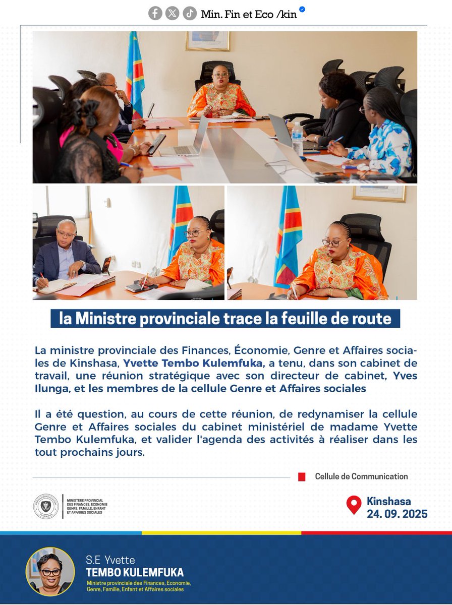 Réunion #stratégique pour redynamiser la cellule #genre et #affaires_sociales | 24. 01. 2025 #kinshasa