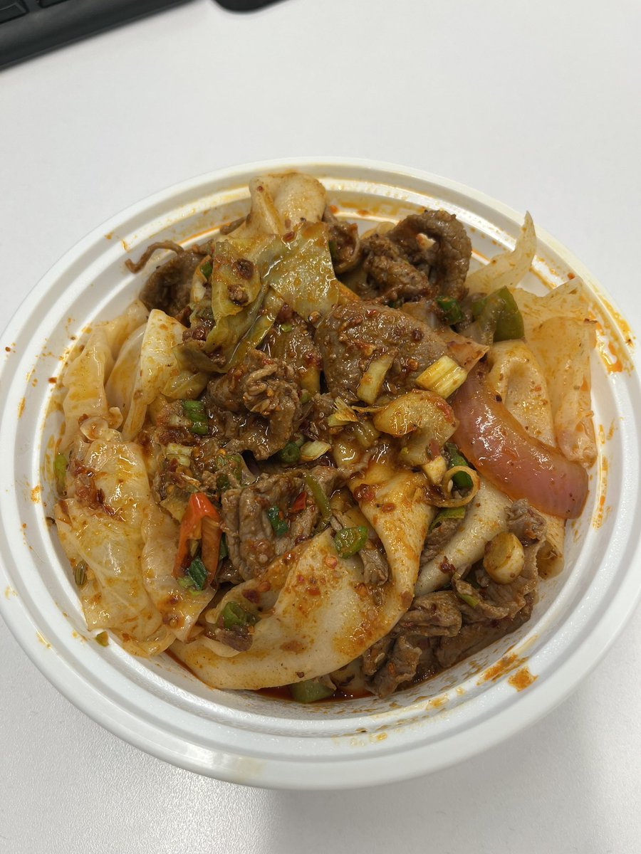 I get asked a lot whats my favorite food.  I’ve now eaten at 131 different places in NY City for lunch and it’s impossible to choose my one favorite but I can definitely say this item is one of them.  Spicy cumin lamb with hand pulled noodles.  Absolute crave worthy!!