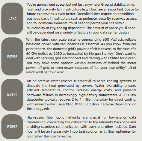 Part I of our series covers the BONES of a build: land, power procurement, permitting, and financing. Part II will cover the GUTS (internal systems, monetization) - soonTM. These are the bare necessities: